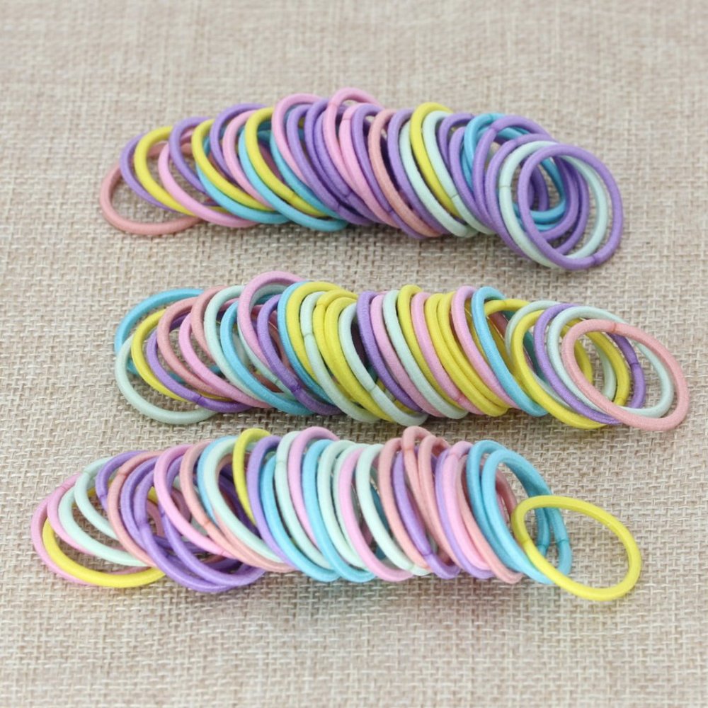 50-Pack Soft & Stretchy Nylon Elastic Hair Ties – 1.6-Inch Diameter – Seamless